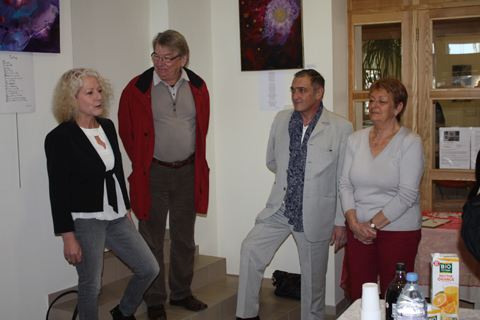 tl_files/soignon/Presse/2014.02.22 Exposition Mairie Beaumont les Valence, de GaD, Laurence Soignon, Gerard Chartogne adjoint comm. ass. sport jeunesse et culture, Michel Satutto, Claudine Perrier adjointe aff. scolaires.jpg